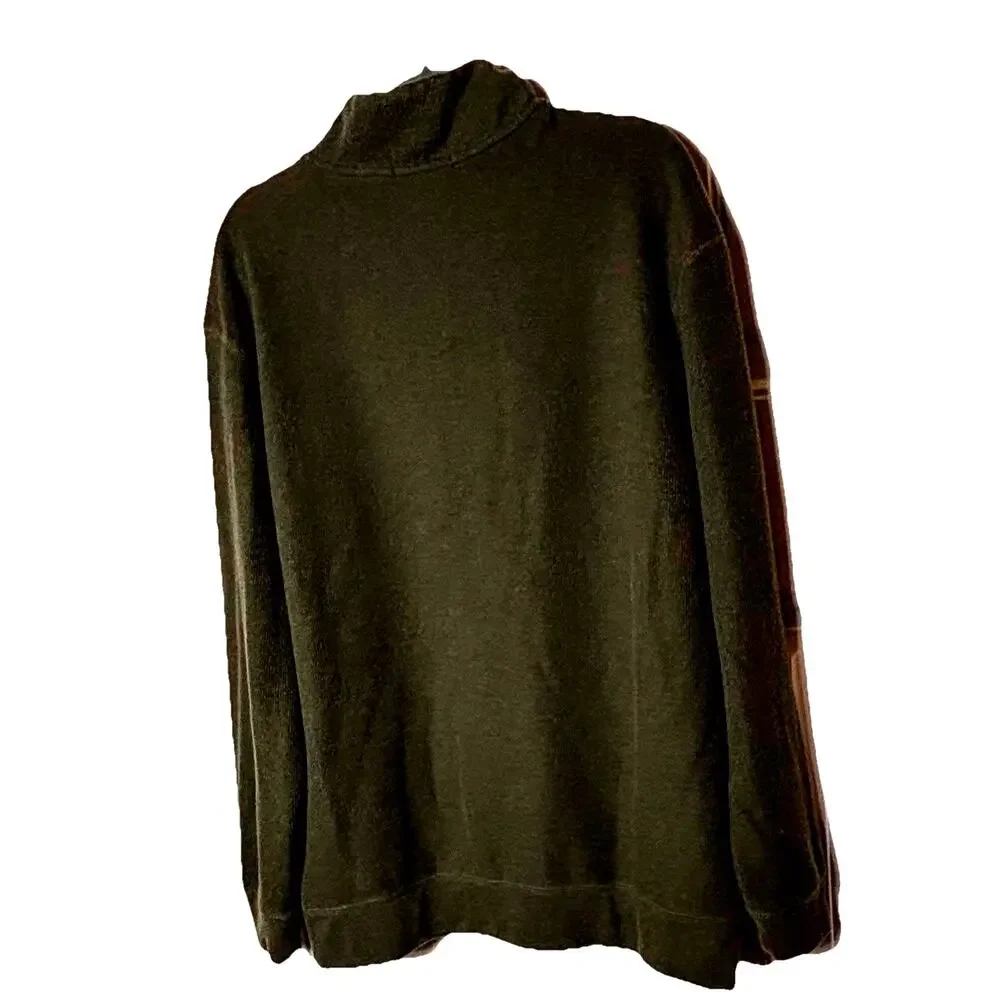 Banana Republic Men’s 1/4 Zip Sweate 2XL Cotton Polyester Moss Green Gorpcore